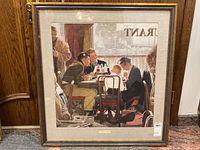 Full view of framed print showing mat and frame