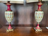 Front view of both lamps with shades showing overall height and design