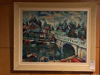 Full front view of the oil painting in its frame