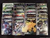 Photo of 20 DC Comics including Green Lantern, Sinestro, New Guardians, and Arrow New series, bagged and boarded in high grade condition.