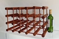 Side view showing bottle rack profile with a bottle for scale