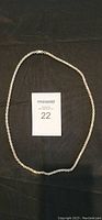 Photo of a sterling silver twisted rope chain necklace laid flat