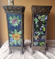 Front view of both lamps showing overall design, bases and wiring