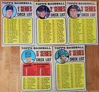 Front side showing Series 1, 2, 3 checklist cards with player photos and series numbers.