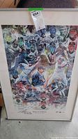 Framed 36x24 inch poster showing artistic depictions of 1997 San Diego Padres players with multiple signatures, titled 'Keep On Believin'.