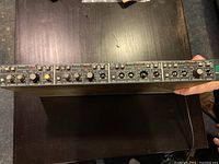 Front angle view of the BBS Audio DPR-504 noise gate showing all four channels and the various controls and knobs.