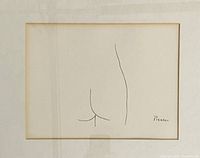 Front view of lithograph behind glass with slight glare