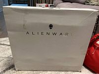 White Alienware outer shipping box with logo