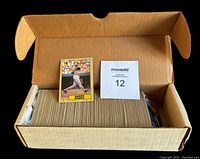 Box containing the full set of 1987 OPC Baseball cards, neatly packed with card showing the edge and condition.