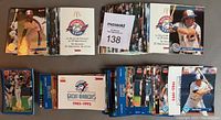 Four boxed baseball card sets laid out showing front covers and cards, labeled 1992 Montreal Expos and Toronto Blue Jays by Donruss/McDonald's
