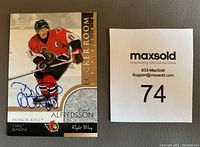Photo of the autographed Daniel Alfredsson hockey card showing the front with a clear view of the autograph and card details.