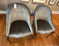 Pair of chairs front view on hardwood floor
