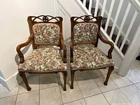 Pair of armchairs side by side showing full front view