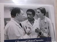 Photo showing three actors in hospital setting from the movie 'Critical Condition' with Paramount Pictures watermark.
