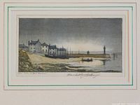 Close-up of the aquatint print featuring St Ives Harbour with muted color palette and signature below.