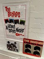 Vintage Beatles movie poster for A Hard Day's Night, 24x17 inches, with colorful imagery and text.