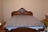 Front view of headboard and footboard with mattress placeholder