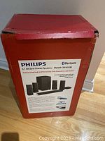 Box showing Philips branding, product name 5.1 CH Zenit Cinema Speakers and model number CSS5530B.