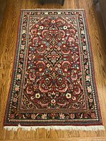 Full view of rug showing overall pattern and shape