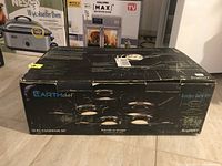 View of unopened Earthchef 10-piece cookware set box