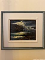 Full view of framed seascape painting by Tom MacKay
