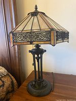 Full view of lamp showing shade and base