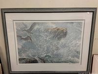 Full view of framed print including mat and frame