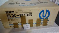 Original Pioneer SX-636 cardboard box with lot tag