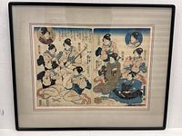 Full frontal view of framed diptych showing both left and right panels.