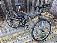 Side angle showing the full bike frame, drivetrain, and tires