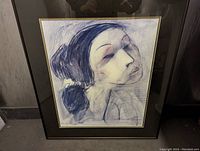 Front view of framed lithograph 'Miriam' by R.C. Gorman