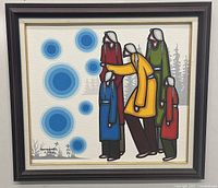 Front view of framed painting showing full composition and signature