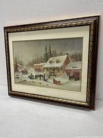 Full view of framed print from left angle