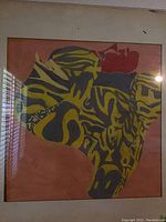 Close-up of the larger 22x22 abstract art print showing detailed pattern and colors.