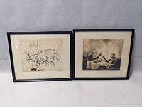 Photo showing both framed Diana Thorne prints side by side, illustrating overall condition and framing.
