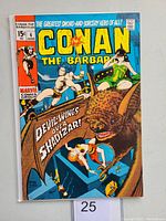 Front cover of Conan The Barbarian issue #6 showing vibrant colors with a title banner and detailed artwork.