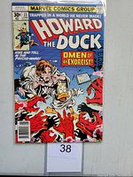 Front cover of Howard The Duck #13 comic showing title, price, issue number 13, and colorful cover art with Howard and demonic red hands.