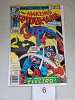Front cover of The Amazing Spider-Man #187 comic book showing Spider-Man, Captain America, and Electro, with Marvel Comics Group branding and price visible.