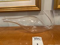 Full side profile of the decanter on tabletop