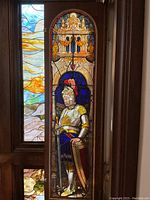 Overall view of full window panel in hinged wooden frame