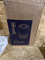Photo of the cardboard box showing Levoit branding and air purifier image with True HEPA designation.