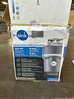 Original InSinkErator Quiet Series box showing model and specifications