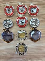 Full lot of Bath & Body Works magnetic air fresheners on wood surface, showing apple shaped, owl shaped, and round leopard print designs.