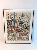 Full view of the framed Bert Sharpe lithograph "Circus Under the Big Top" showing the entire artwork with detailed circus scene.