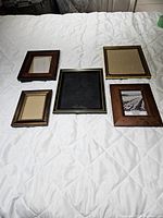 Top-down view of all five frames showing different sizes, styles, and colors.