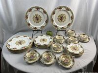 Full set of Paragon Minuet plates, cups and saucers with reference apple