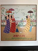 Straight-on view of the framed lithograph showing full image and frame.