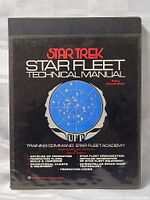 Front cover of Star Trek Star Fleet Technical Manual showing title, blue insignia, and printed topics.