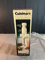 Front view of the Cuisinart Quick Prep Hand Blender box showing product image and branding.