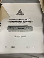 Owner's manual for TheaterMaster 8800 and 8800 Pro with Marantz RC5400 remote, dated January 2004.